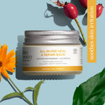 Buy Juicy Chemistry All-In-One Heal & Repair Balm Fortified with Rosehip + Calendula, 25 gm | Multi-Purpose Organic Balm for Dry Skin, Lips, Elbows & Scars | Certified Organic, Fragrance-Free & Alcohol-Free - Purplle