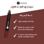 Buy SUGAR Cosmetics Matte as Hell Crayon Lipsticks for Women | Lasts Up To 8+ Hours | Lip Crayon with Sharpener | 2.8gm - 36 Veronica Mars - Purplle