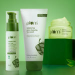Buy Plum Green Tea AM to PM Combo of 3 - Face wash 75 ml, Moisturizer 50 ml, Night Gel 15 ml - Skincare Kit - Purplle