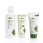 Buy Plum Green Tea Tone and Protect Combo of 3 - Face wash 75 ml, Toner 200 ml, Sunscreen Gel 50 gm - Skincare Kit - Purplle