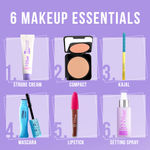 Buy NY Bae Soft Glam Makeup Kit (Velvet Mousse Liquid Lipstick Spicy Rust + Big Apple Of My Eyes Kohl Kajal - Black + Setting Spray (60 ml) + Long Lash Mascara - Intense Black + Strobe Cream + Runway Radiance Compact Powder - Pale Ivory) Combo of 6 - Purplle