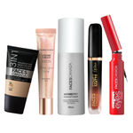 Buy Faces Canada Glow On Point Kit (Ultime Pro Makeup Fixer 50 ml + Strobe Cream Mini- Rose Gold (18 gm) + All Day Hydra Matte Foundation - Mini + Comfy Matte Wow Liquid Lipstick - Cocoa Crush + Magneteyes Eyeliner - Black) Combo of 5 - Purplle