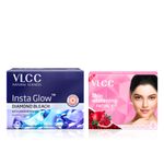 Buy VLCC Skin Whitening Facial Kit + Insta Glow Diamond Bleach Combo | Instant Brightening & Radiant Glow | Deep Cleansing, Skin Lightening & Smooth Texture | Salon-Like Facial Care Duo (Facial Kit 25 gm + Bleach 30 gm) - Combo of 2 - Purplle