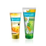 Buy Everyuth Naturals Tulsi & Turmeric Anti Acne Face Wash + Golden Glow Peel-Off Mask Combo | 24K Gold, Tulsi & Turmeric | Fights Acne, Reduces Marks & Adds Instant Radiance | Clear & Glowing Skin Duo (150 gm + 100 gm) - Combo of 2 - Purplle