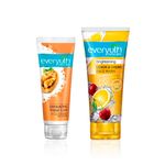Buy Everyuth Naturals Exfoliating Walnut Scrub + Brightening Lemon & Cherry Face Wash Combo | Deep Cleansing, Exfoliating & Brightening Care | Removes Blackheads, Dead Skin & Dullness | Skincare Duo (Scrub 100 gm + Face Wash 150 gm) - Combo of 2 - Purplle