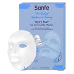 Buy Sanfe Next Day Glass Skin Mask | For deep hydration, firming, pore minimizing, detan & radiance | Turns Transparent, contains hydrolyzed collagen, vitamin C & niacinamide | For all skin type - 1 mask (1 pc) - Purplle