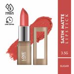 Buy Love Earth Satin Matte Lipstick - Sugar 3.5 gm - Purplle