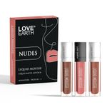 Buy Love Earth Liquid Mousse Lipstick Nudes- Pack Of 3, 6 ml - Purplle