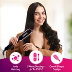 Buy AGARO Hair Straightening Brush, Hair Straightening Comb For Women, Fast Heating, Ionic Care, 5 Heat Settings, Hair Straightener, Hot Brush, Gives Naturally Straight Hair in 5 Mins, Black, HSB2107 - 1 pc - Purplle