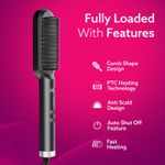 Buy AGARO Hair Straightening Brush, Hair Straightening Comb For Women, Fast Heating, Ionic Care, 5 Heat Settings, Hair Straightener, Hot Brush, Gives Naturally Straight Hair in 5 Mins, Black, HSB2107 - 1 pc - Purplle