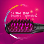 Buy AGARO HSB2206 Hair Straightening Brush, 2-in-1 Hair Straightening and Combing, Ionic Technology, Anti-Scald Feature, Temperature Control and Auto Shut Off Function, Black - 1 pc - Purplle