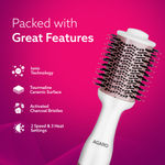 Buy AGARO HV2179 Hot Air Brush for Hair, Hair Blow Dryer Brush, Volumizer & Styler, 360° Airflow Vent, Oval Barrel for Hair Volume, Charcoal Bristles, Ceramic Tourmaline Coating Brush Head, 1200W, White - 1 pc - Purplle