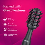 Buy AGARO HV2179 Hot Air Brush for Hair, Blow Dryer Brush, Volumizer & Styler, 360° Airflow Vent, Oval Barrel for Hair Volume, Charcoal Bristles, Ceramic Tourmaline Coating Brushing Head, 1200W, Black - 1 pc - Purplle