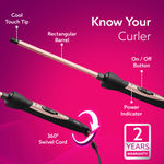 Buy AGARO HC9007 Hair Curler With 7 MM Barrel, Rod, Tong, Chopstick Rectangular Hair Curler, Ceramic Coated Plates, Cool Touch Tip, Fast Heating, For Men Women, Maggie Curl, Styling, Rose Gold & Black - 1 pc - Purplle