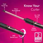 Buy AGARO Round Chopstick Curler, With 10 MM Barrel, Rod, Tong, Chopstick Round Hair Curler, Ceramic Coated Plates, Cool Touch Tip, Fast Heating, For Men Women, Maggie Curl, Styling (HC7017, Rose Gold & Black).- 1 pc - Purplle
