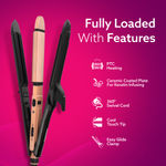 Buy AGARO 4 in1 hair Straightener,Wavy Hair, Crimper, Curler, Hair Styler, Keratin Infused Ceramic Coated Plate, Variable Style Settings, Hair Styling, Black & Rose Gold, HS1719 - 1 pc - Purplle