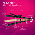 Buy AGARO 4 in1 hair Straightener,Wavy Hair, Crimper, Curler, Hair Styler, Keratin Infused Ceramic Coated Plate, Variable Style Settings, Hair Styling, Black & Rose Gold, HS1719 - 1 pc - Purplle