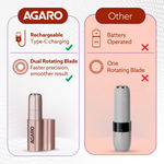 Buy AGARO Facial Hair Remover FHR170 For Women, Rechargeable, Cordless, Safe & Painless Electric Shaver, Hypoallergenic Blade, Multipurpose Use For Upper Lip, Chin, Cheeks & Forehead, Ideal For On-The-Go - 1 pc - Purplle
