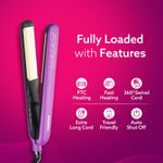 Buy AGARO Hair Straightener, Keratin Infused Ceramic Coated Titanium Plates, Fast Heating, 4 Temperature Settings, Hair Straightening, Hair Styling For Women, Purple - 1 pc - Purplle