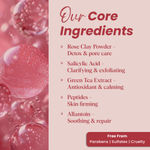 Buy MINATURE Rose Clay Clarifying Powder Face Mask with Salicylic Acid, Green Tea Extract, Peptides & Allantoin for Smooth, Balanced & Refreshed Skin – 100 gm - Purplle