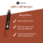 Buy SUGAR Cosmetics Matte as Hell Crayon Lipsticks for Women | Lasts Up To 8+ Hours | Lip Crayon with Sharpener | 2.8 gm - 16 Claire Underwood - Purplle