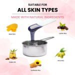 Buy UrbanYog Brazilian Beans Wax, Face Wax/Katori Wax for Women (100 gm) | Indiaa€™s 1st Liposoluble Stripless Wax | Pan with Handle & Spatula | Natural Ingredients | For Upper Lips, Chin, Cheeks & Hairline - Purplle