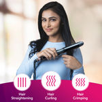 Buy AGARO 3in1 Hair Styler, Straightener, Crimper, Curler For Women HS1119, Keratin Infused Ceramic Coated Plate, Variable Style Settings, Hair styling, Colour Black & Rose Gold - 1 pc - Purplle