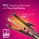 Buy AGARO 3in1 Hair Styler, Straightener, Crimper, Curler For Women HS1119, Keratin Infused Ceramic Coated Plate, Variable Style Settings, Hair styling, Colour Black & Rose Gold - 1 pc - Purplle