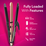 Buy AGARO 3in1 Hair Styler, Straightener, Crimper, Curler For Women HS1119, Keratin Infused Ceramic Coated Plate, Variable Style Settings, Hair styling, Colour Black & Rose Gold - 1 pc - Purplle