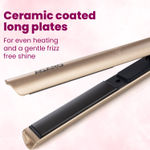 Buy AGARO Hair Straightener, Ceramic Coated Floating Plates, Adjustable Temperature, PTC Heating, Fast Heating Hair Iron, Hair Straightening, Hair Styling For Women, HS1937 Golden - 1 pc - Purplle