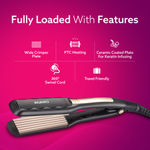 Buy AGARO Hair Crimper for Women, Long Wide Ceramic Coated Plates, Crimping Machine for Hair, Fast heating, PTC Heating, Professional Hair Styling For Women, HS1917 Black - 1 pc - Purplle