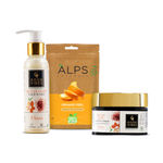 Buy Good Vibes x Alps Goodness At-Home Facial Glow Routine (Combo of 3) | Ubtan Insta Glow Face Wash (120 ml) | Ubtan Insta Glow Light Day Cream (50 gm) | Orange Peel Powder (50 gm) - Purplle