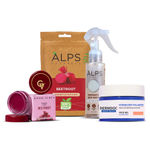 Buy Alps Goodness X Good Vibes X DERMDOC Best 5 Minute Glow Routine | Rice Water | Beetroot Powder | Hydrolyzed Collagen Gel | Beetroot Lip Balm Combo of 4 - Purplle