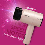 Buy IKONIC PROFESSIONAL Mini Vibe Hair Dryer - Pink | 1200W With 2 Speed Setting, Cool Shot Feauture Overheat Protection, Foldable Compact Design Travel Friendly Glossy Finish Look, Dryer For Men And Women, All Hair Type 1 pc - Purplle