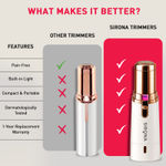 Buy Sirona Facial Hair Remover for Women | Painless Hair Removal | Built-in Light | Hypoallergenic Blades | Battery Operated | For Upper Lip, Chin & Sideburns | 1-Year Replacement Warranty 1 pc - Purplle