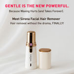 Buy Sirona Facial Hair Remover for Women | Painless Hair Removal | Built-in Light | Hypoallergenic Blades | Battery Operated | For Upper Lip, Chin & Sideburns | 1-Year Replacement Warranty 1 pc - Purplle