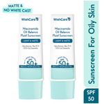 Buy WishCare Niacinamide Oil Balance Sunscreen Duo|SPF 50 PA++++ - Light & Matte Sunscreen for Oily Skin Pack of 2, 50 ml each - Purplle