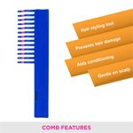 Buy Vega Shampoo Comb (India's No.1* Hair Comb Brand) with Wide Tooth, Purple (1269) - Purplle