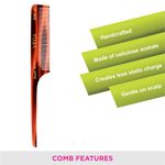 Buy Vega Tortoise Shell Pattern Tail Hair Comb,Handmade, (India's No.1* Hair Comb Brand) For Women, (HMC-10) - Purplle