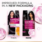 Buy L'Oreal Paris Casting Creme Gloss Hair Color With Glycolic Gloss Complex | Shade 200 - Ebony Black | 60ml + 40ml + 60g - Purplle