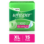 Buy Whisper Ultra Sanitary Pads Extra Large Wings 15 pc Pack - Purplle