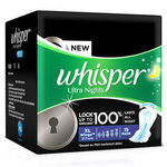 Buy Whisper Ultra nights 15 Extra Large Sanitary Pads XL+ - Purplle