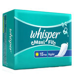 Buy Whisper Maxi Fit Sanitary Pads Regular Wings 15 pc Pack - Purplle