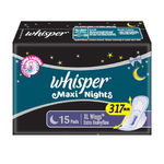 Buy Whisper Maxi Nights XL Wings 15 Pads - Purplle