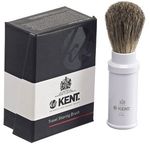 Buy Kent Premium Real Badger Hair Travel Shaving Brush in White Anodized Aluminium Case TR3 - Purplle
