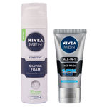 Buy Nivea Sensitive Shaving Foam + Free All in One Face wash (50 ml) - Purplle