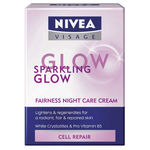 Buy Nivea Visage Sparkling Glow Fairness Night Care Cream (50ml) - Purplle