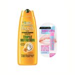 Buy Garnier Fructis Triple Nutrition Shampoo (340 ml)+ Free Maybelline Baby Lips Anti Oxidant Berry (4 g) - Purplle