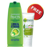 Buy Garnier Fructis Long & Strong Shampoo (340 ml)+ Free Garnier Pure Active Neem Face Wash (100 g) - Purplle