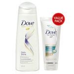 Buy Dove Hair Therapy Daily Shine Shampoo 180ml +Free Dove Conditioner - Purplle